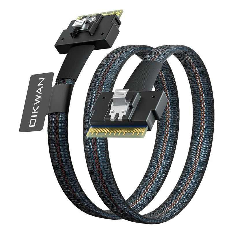 OIKWAN SlimSAS 8i to SlimSAS 8i, SFF-8654 8i to SFF-8654 8i,Ultraport SlimSAS 8i 74Pos to 8i 74Pos Cable Assembly - Image 1